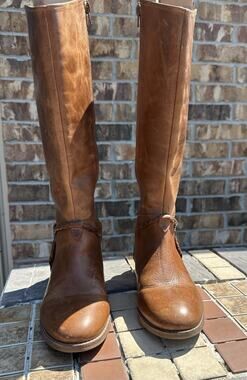 Matisse Lariat Equestrian Tall Riding Boots Brown Leather Size 6.5 W Wide Calf